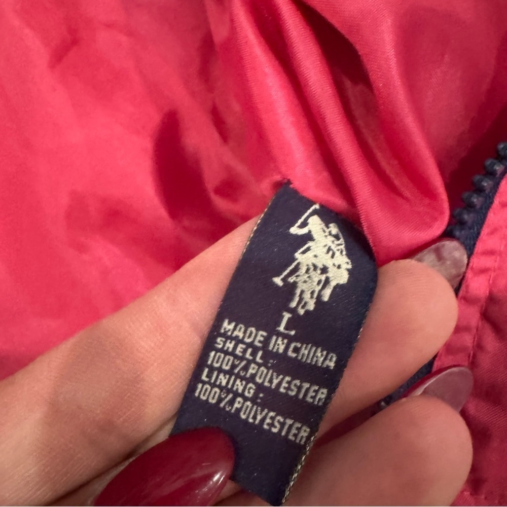 Polo Association Hot Pink Women’s Windbreaker Zip Up Jacket, Size Large - Picture 4 of 6